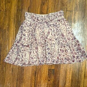Floral Print Skirt in Cream and Purple